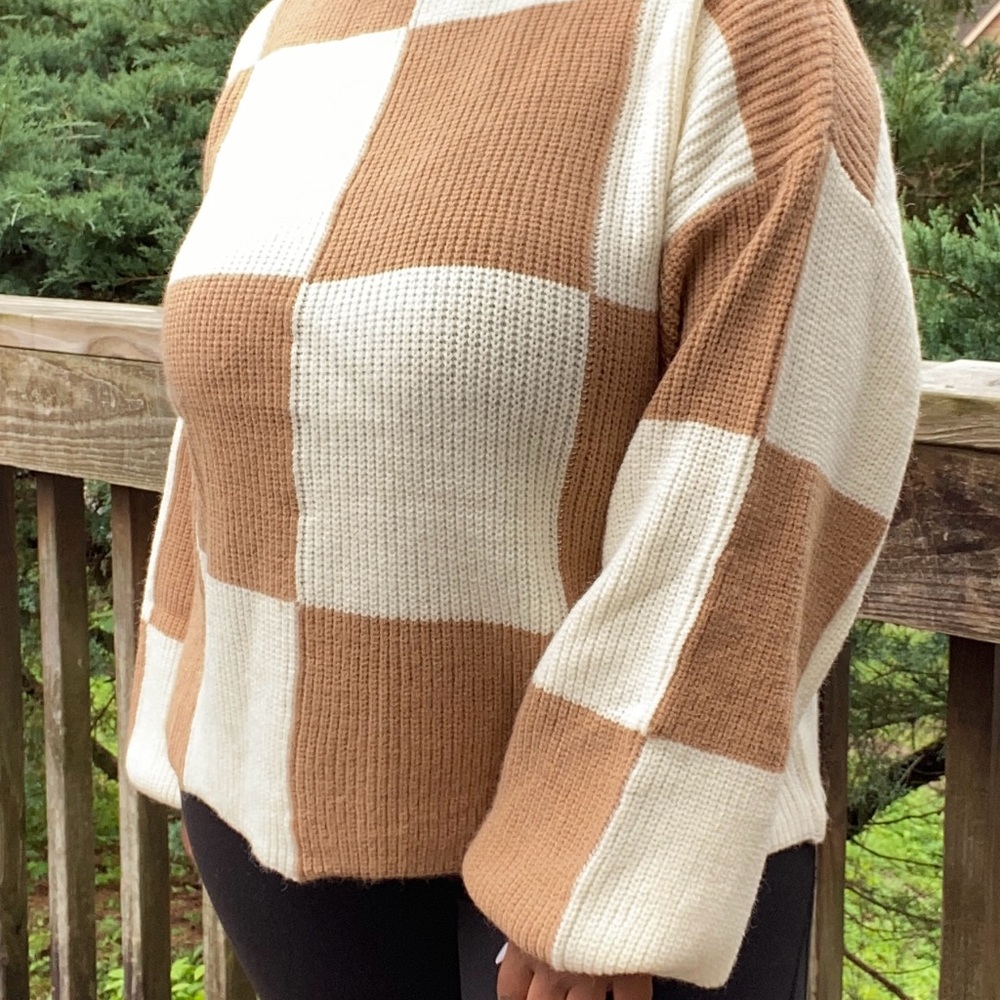 Oversized check board Sweater - Picture 5 of 9